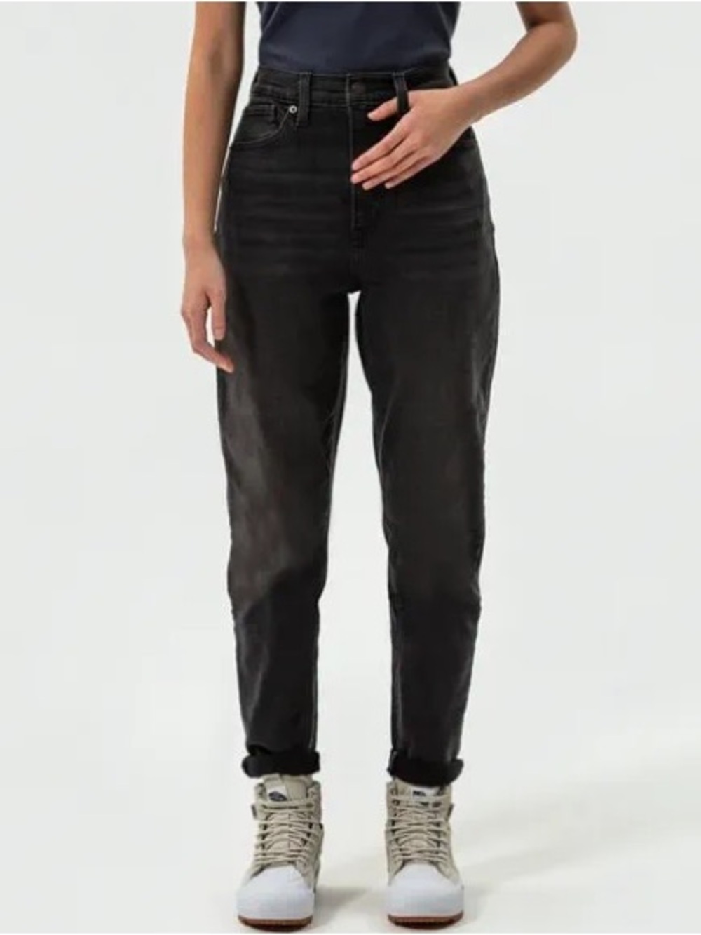 Levi’s High Waisted Mom Jeans W26 L29 Say No Go Washed Black